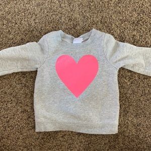 Heart sweatshirt and 24 m long sleeve shirt
